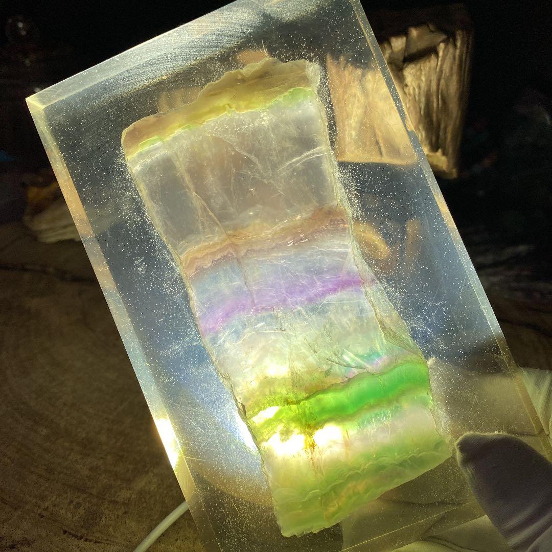 特大 両面 虹色ミネッセントホワイトアンダラ 夢幻 フローライト原石