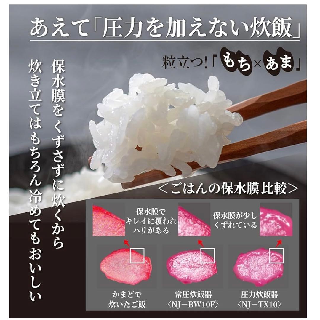 【日本製】三菱電機 炊飯器 5.5合 備長炭炭炊釜 淡雲 NJ-VEC10-H