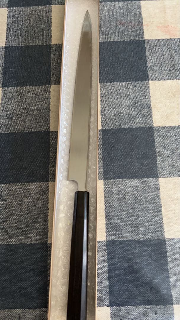 河豚引き包丁　高鳳正國300mm 黒柄