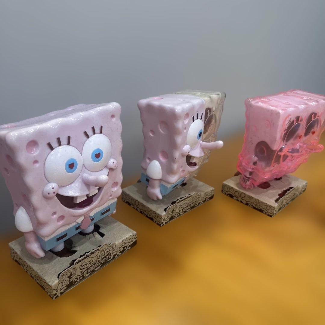 SPONGEBOB Ｘ-ＲＡＹ　スポンジボブ フィギュア 3体セット＊色褪せ有り