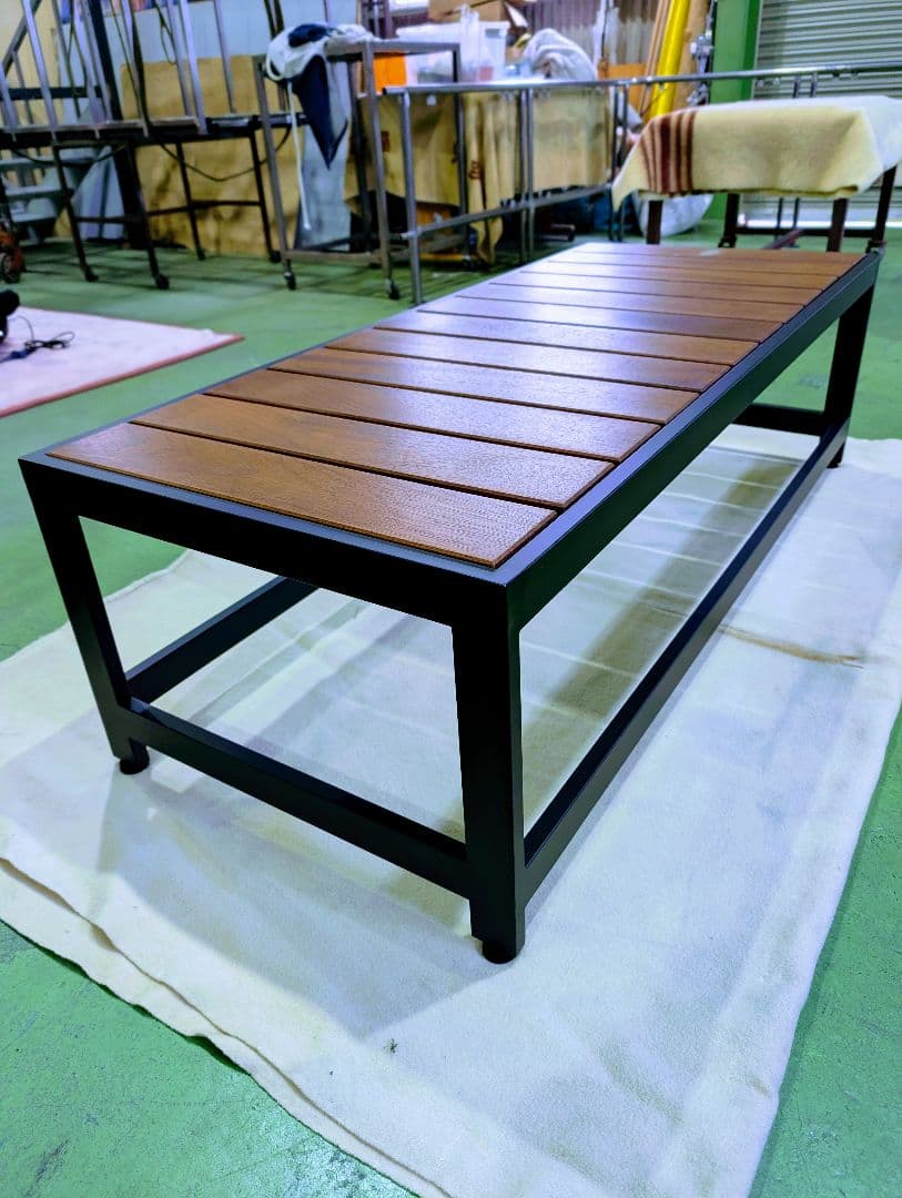 ベンチ椅子　無垢チーク板　美品☆ 引取限定！近辺なら納品相談下さい