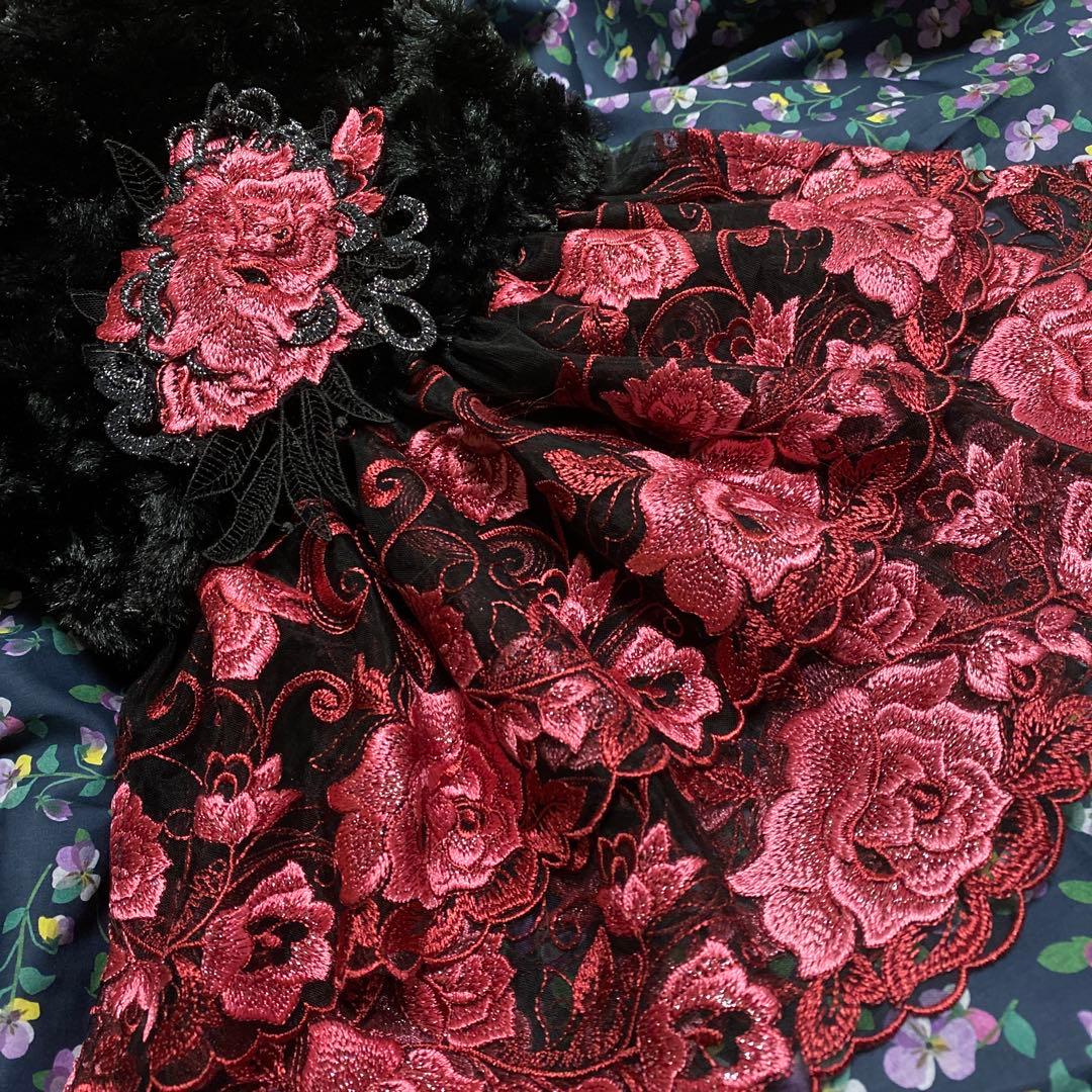 ちびくろさま専用です*°♡ ☆①＆☆②のレースでスクロールファー（ブラック）