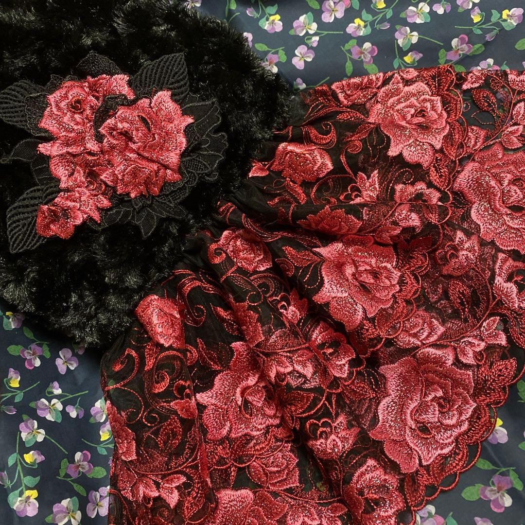 ちびくろさま専用です*°♡ ☆①＆☆②のレースでスクロールファー（ブラック）