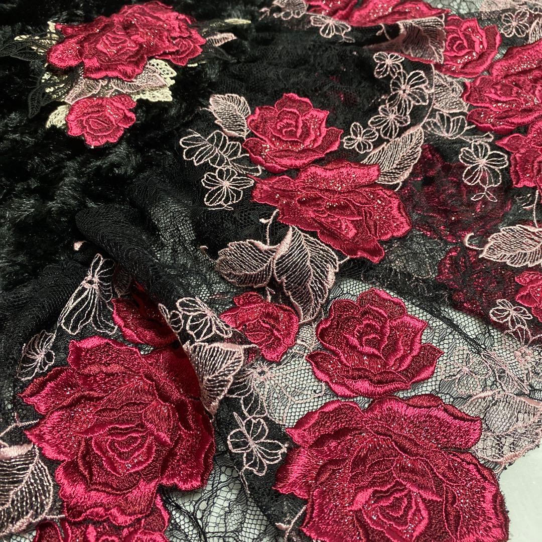 ちびくろさま専用です*°♡ ☆①＆☆②のレースでスクロールファー（ブラック）