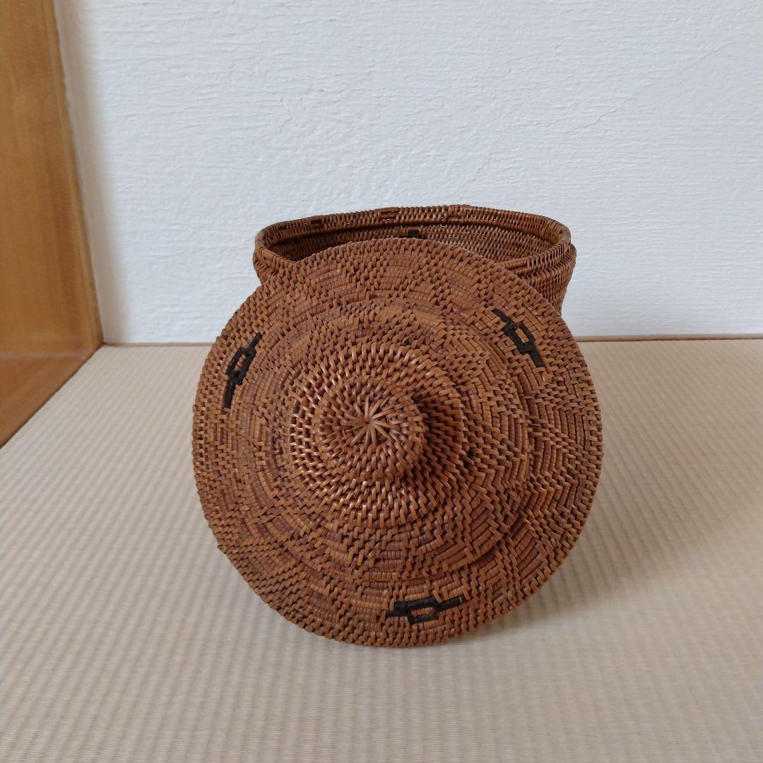 アタ とんがり帽子 バスケット バリ島雑貨 アタ製品 小物入れ