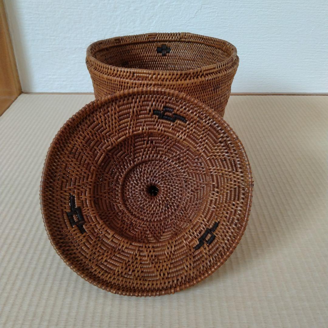 アタ とんがり帽子 バスケット バリ島雑貨 アタ製品 小物入れ