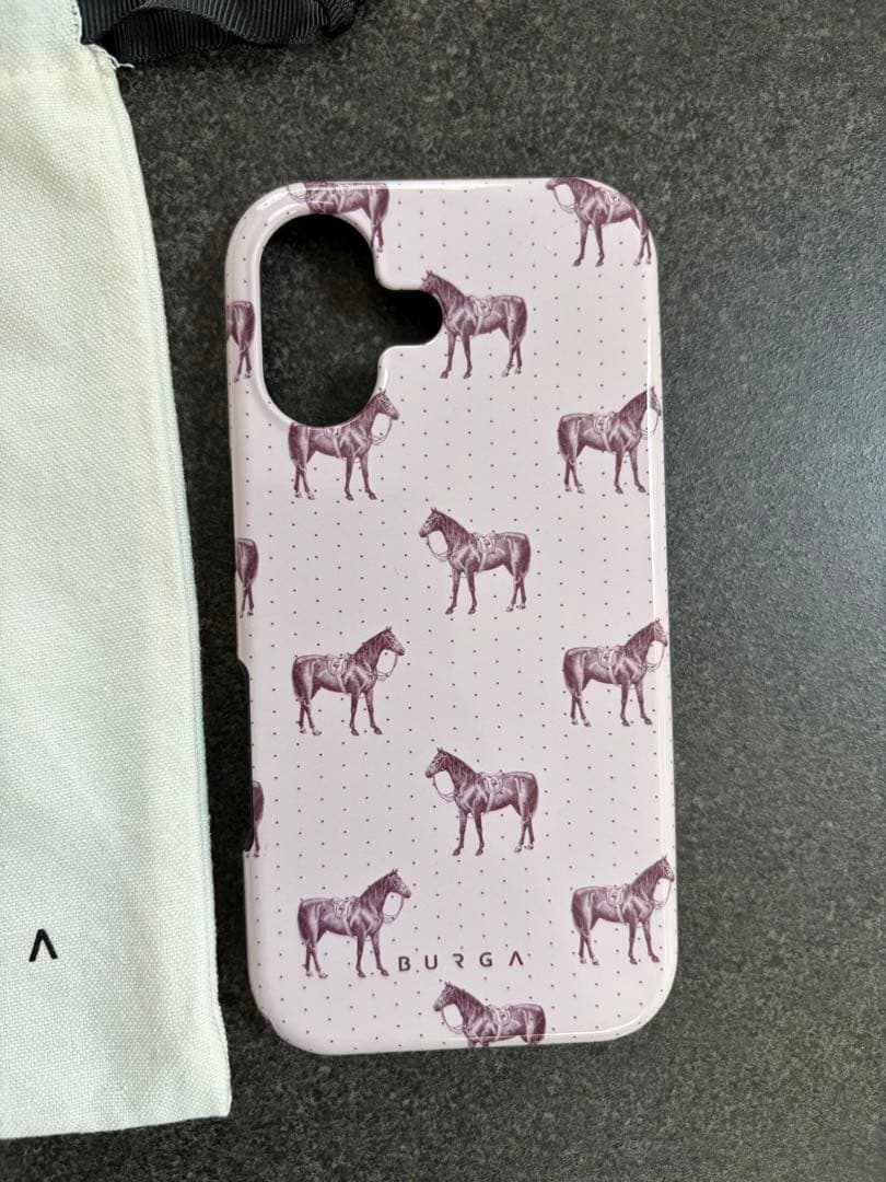 iPhone17 BURGA 馬柄 ハードケース ピンク