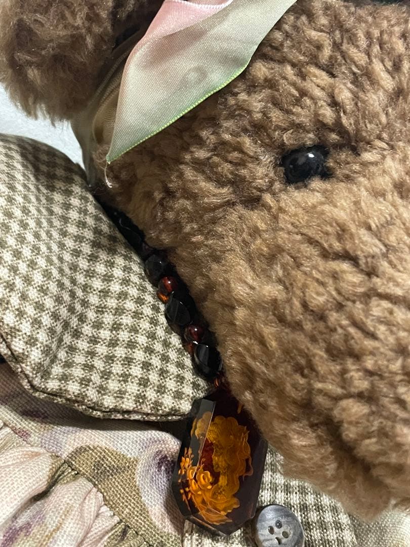 ドール用　琥珀ネックレス　k18