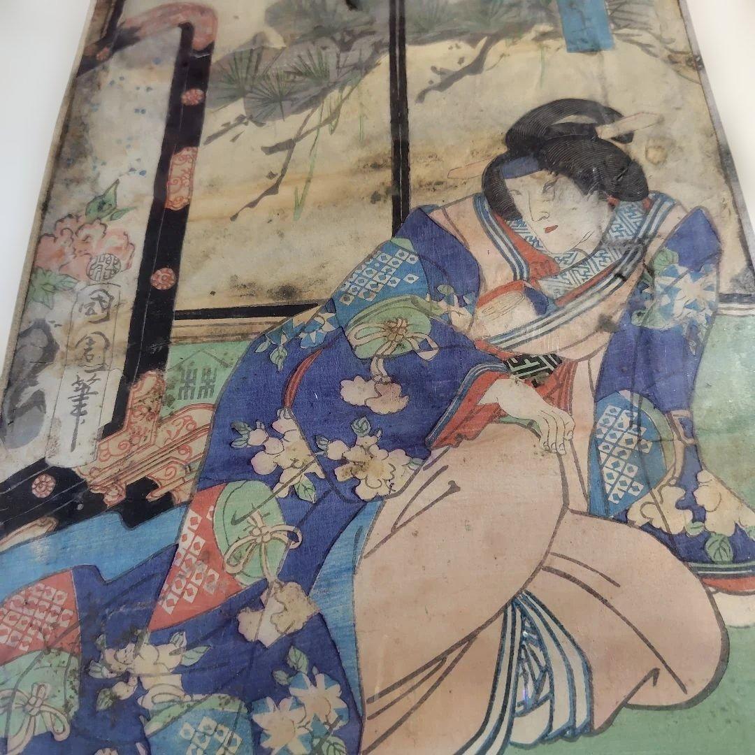 浮世絵 女性の姿 多色使い