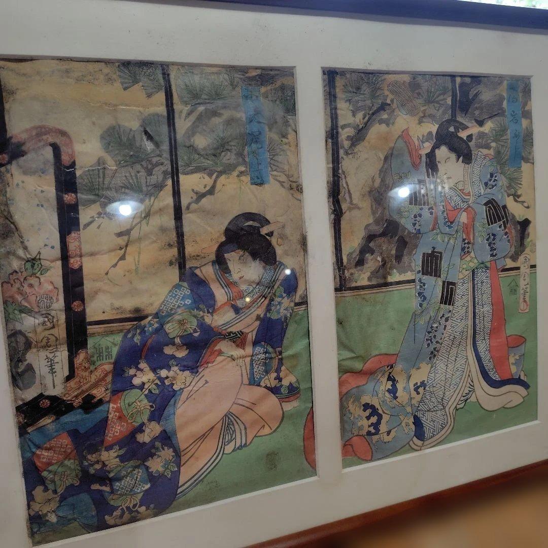 浮世絵 女性の姿 多色使い