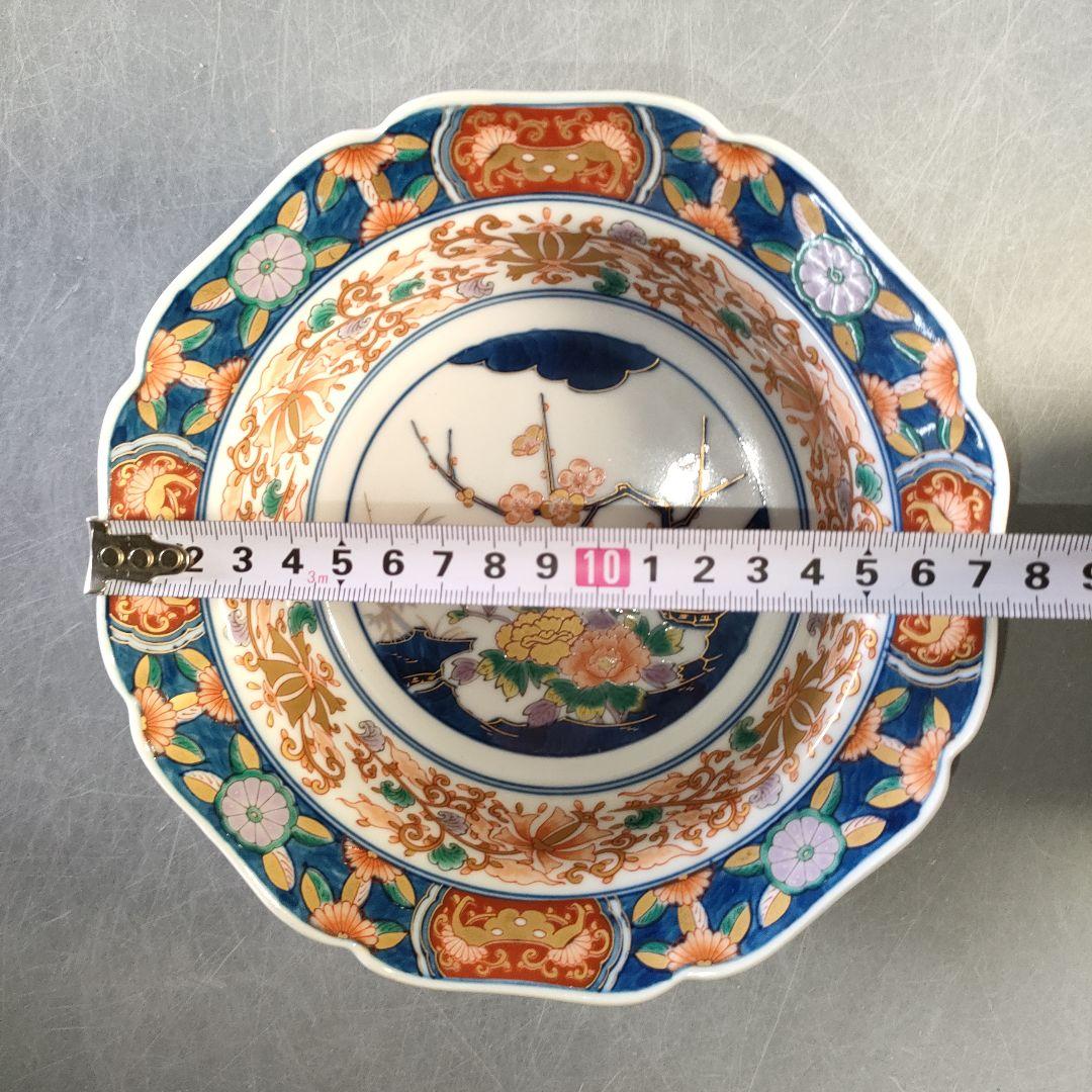 A1286-3/幸楽窯/金彩色絵鉢大7客小5客/弥左衛門/山水文平皿2客中鉢2客