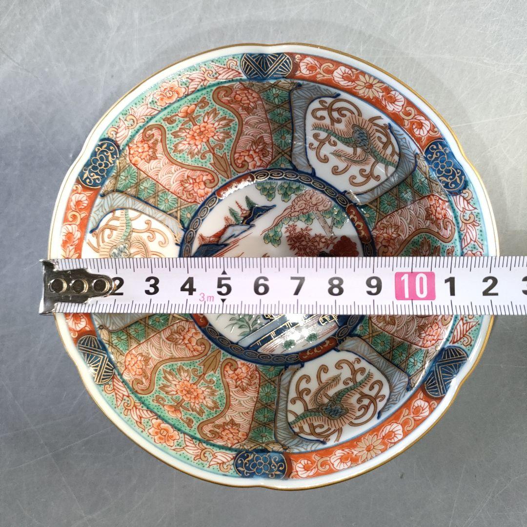 A1286-3/幸楽窯/金彩色絵鉢大7客小5客/弥左衛門/山水文平皿2客中鉢2客