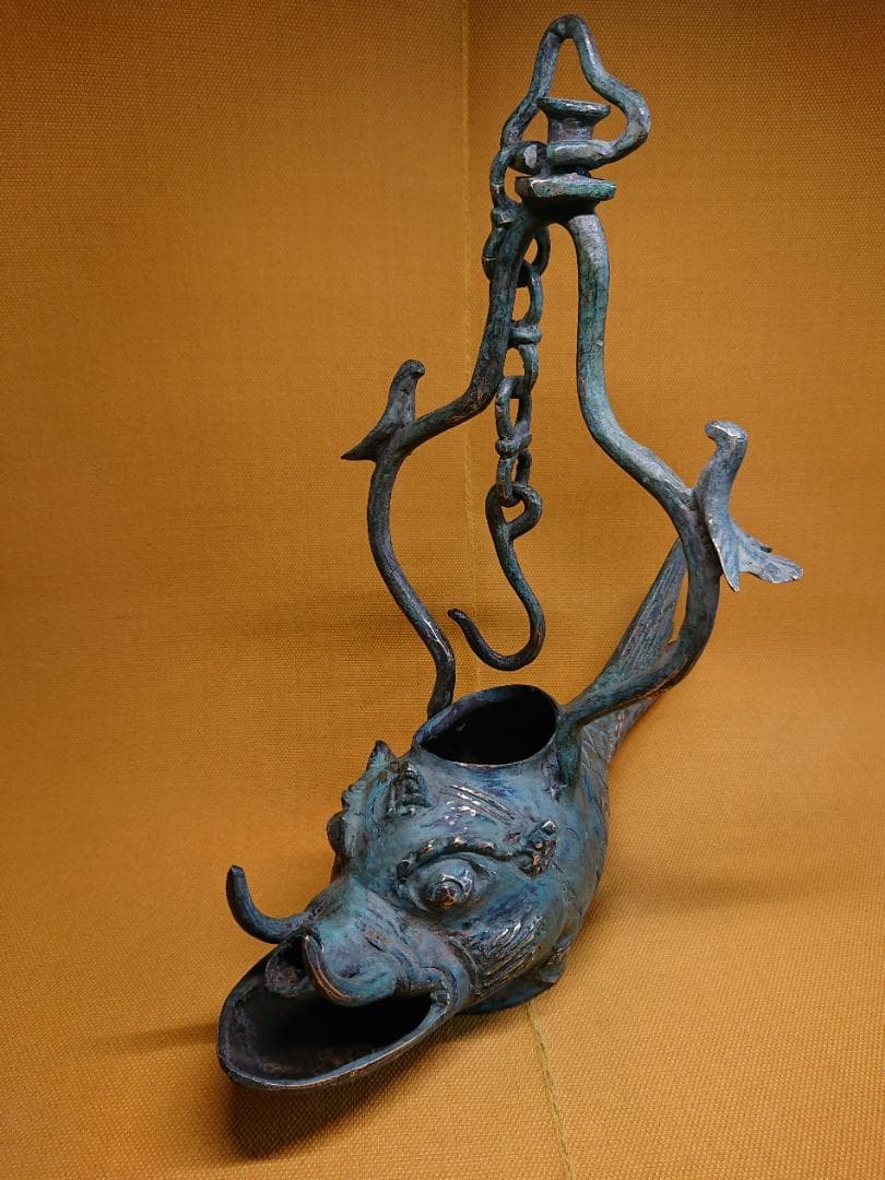 サカナ　魚　青銅　銅製　唐物　古玩　置物　インテリア　工芸品　美術品　A2792