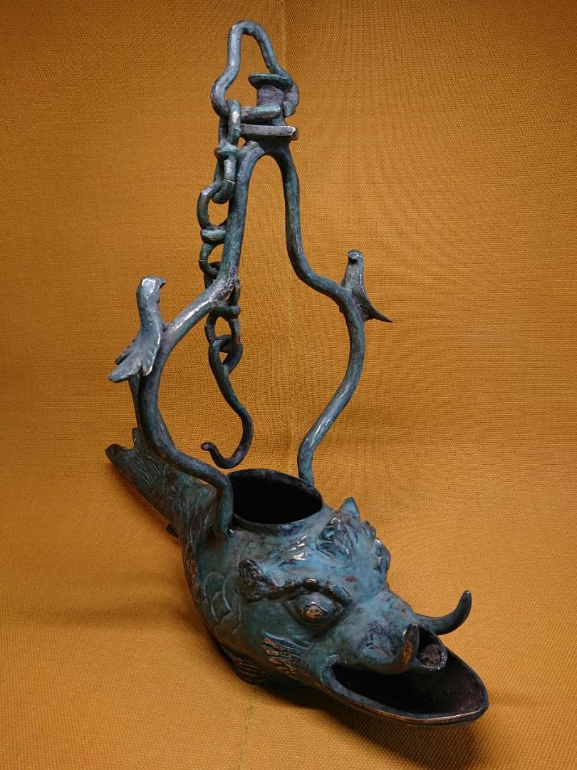 サカナ　魚　青銅　銅製　唐物　古玩　置物　インテリア　工芸品　美術品　A2792