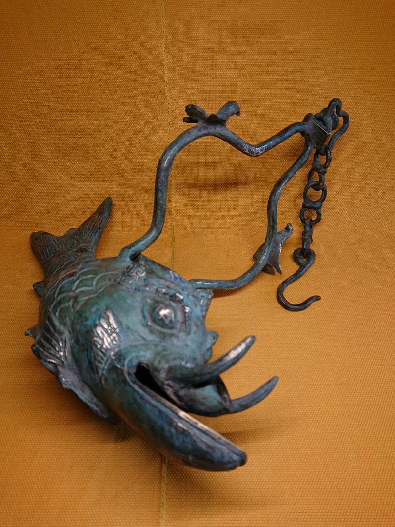 サカナ　魚　青銅　銅製　唐物　古玩　置物　インテリア　工芸品　美術品　A2792