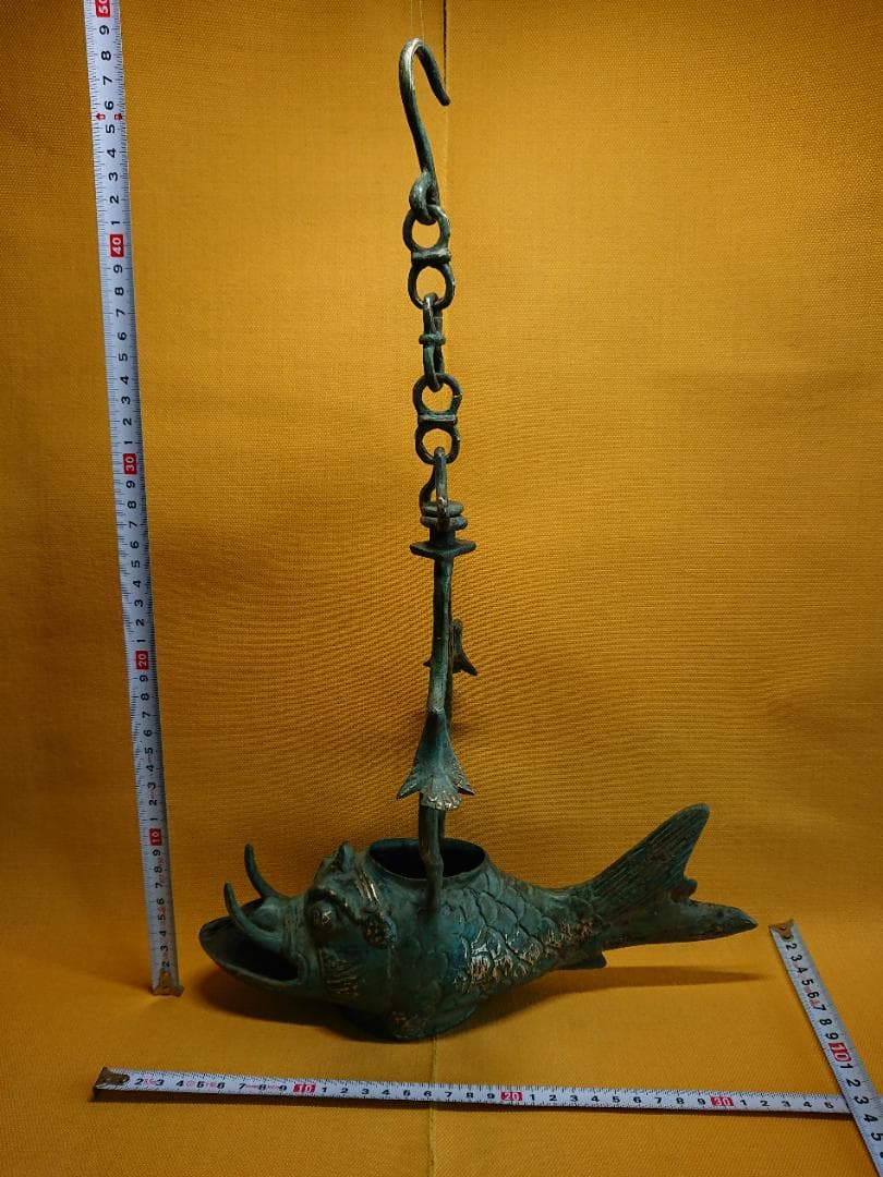 サカナ　魚　青銅　銅製　唐物　古玩　置物　インテリア　工芸品　美術品　A2792