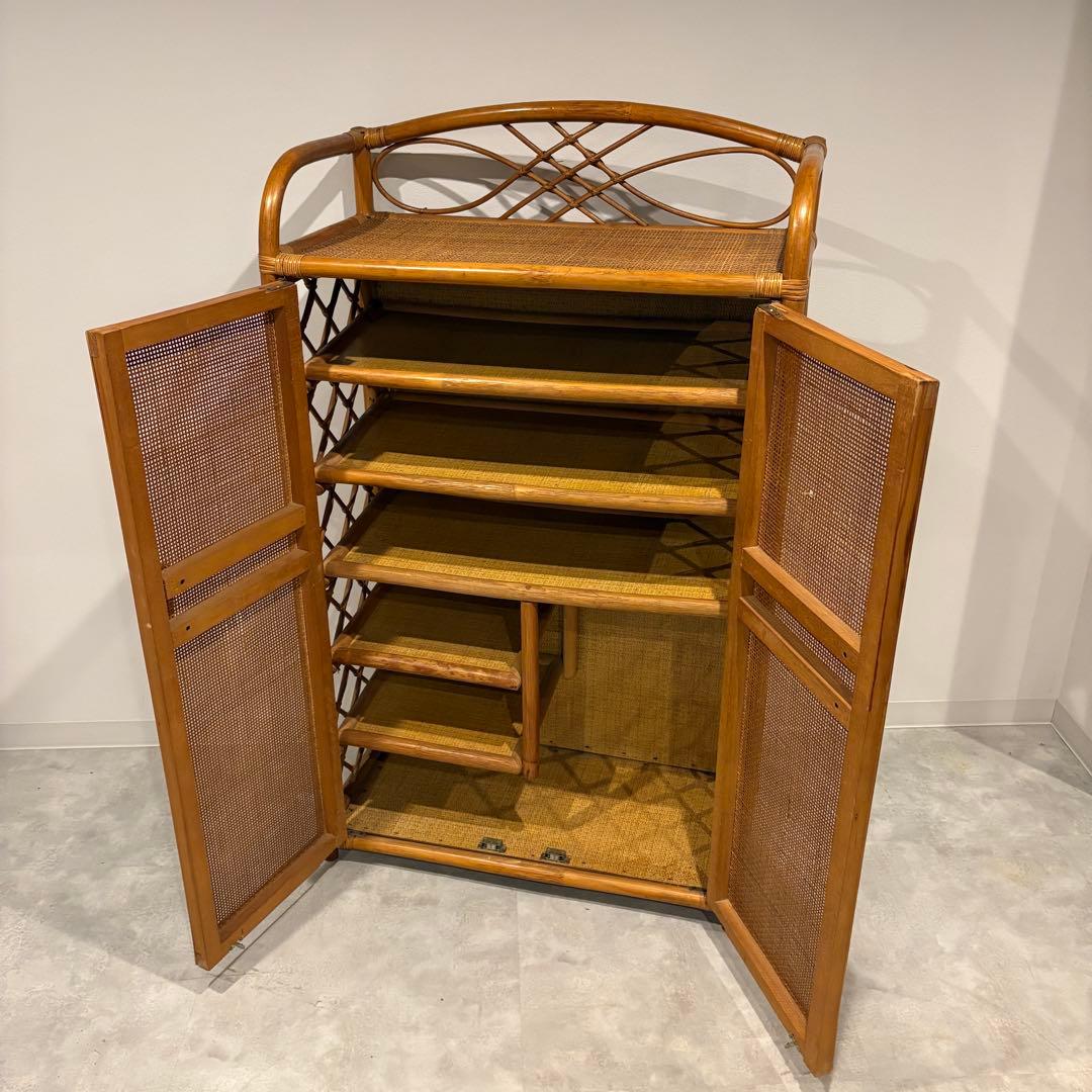 ラタンラック　ラタンシューズラック　ラタン　靴箱　シューズラック