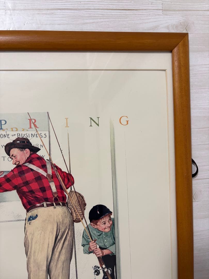 ノーマン ロックウェル　木の額縁　ポスター　インテリアアート