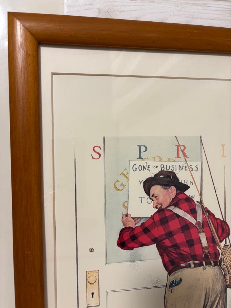 ノーマン ロックウェル　木の額縁　ポスター　インテリアアート