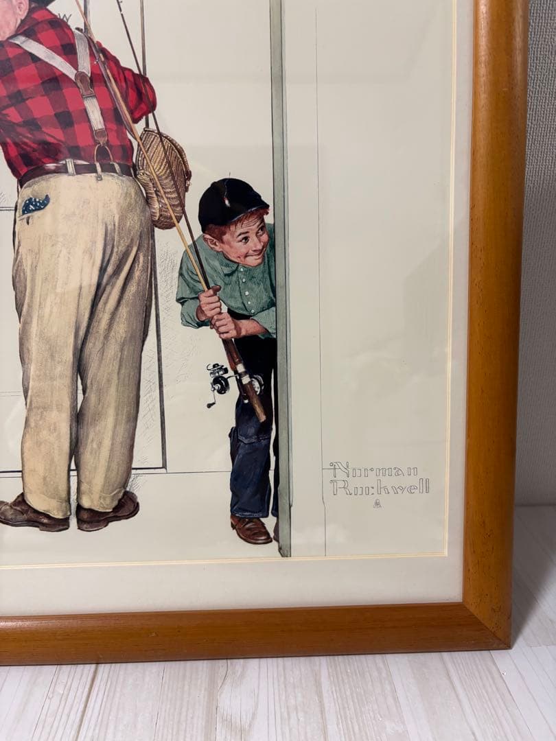 ノーマン ロックウェル　木の額縁　ポスター　インテリアアート