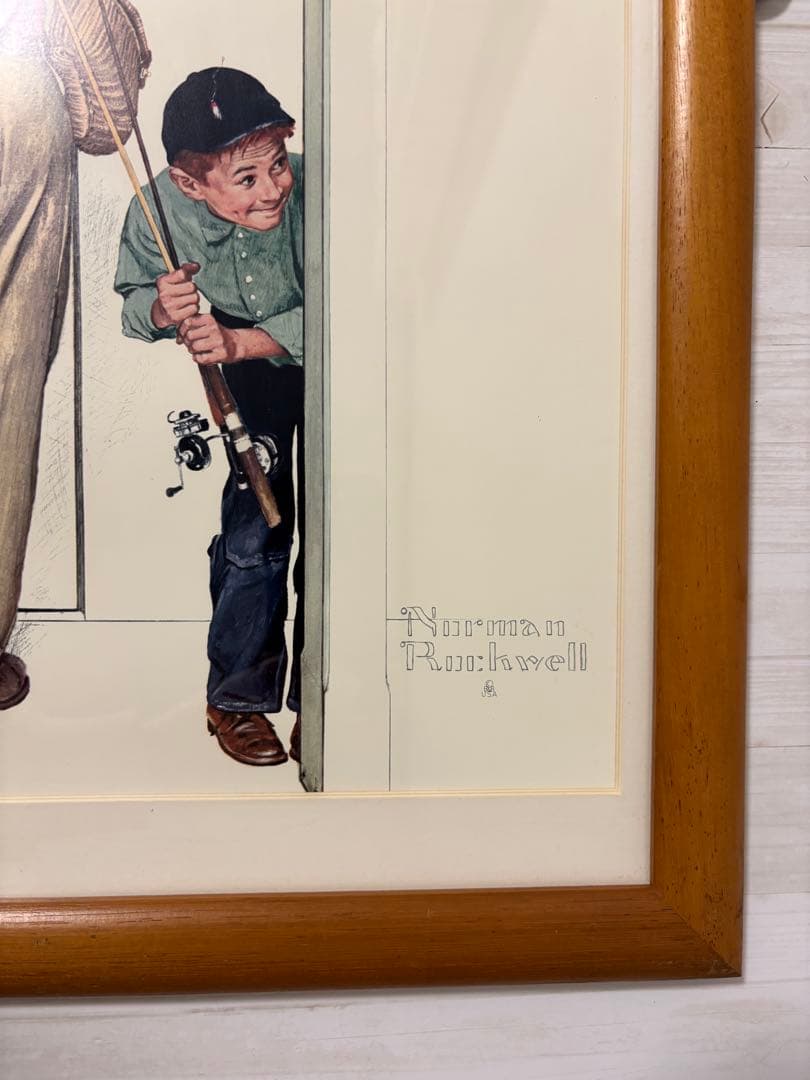 ノーマン ロックウェル　木の額縁　ポスター　インテリアアート