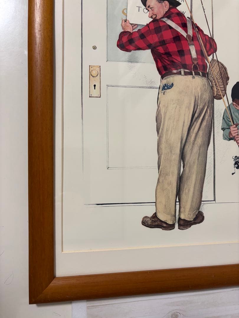 ノーマン ロックウェル　木の額縁　ポスター　インテリアアート