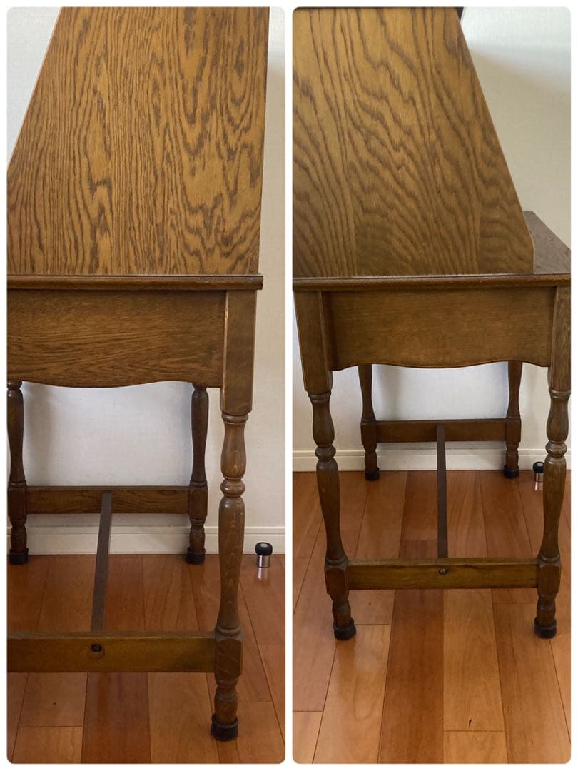 【 ヨーロピアン 天然木 ライティングデスク 】