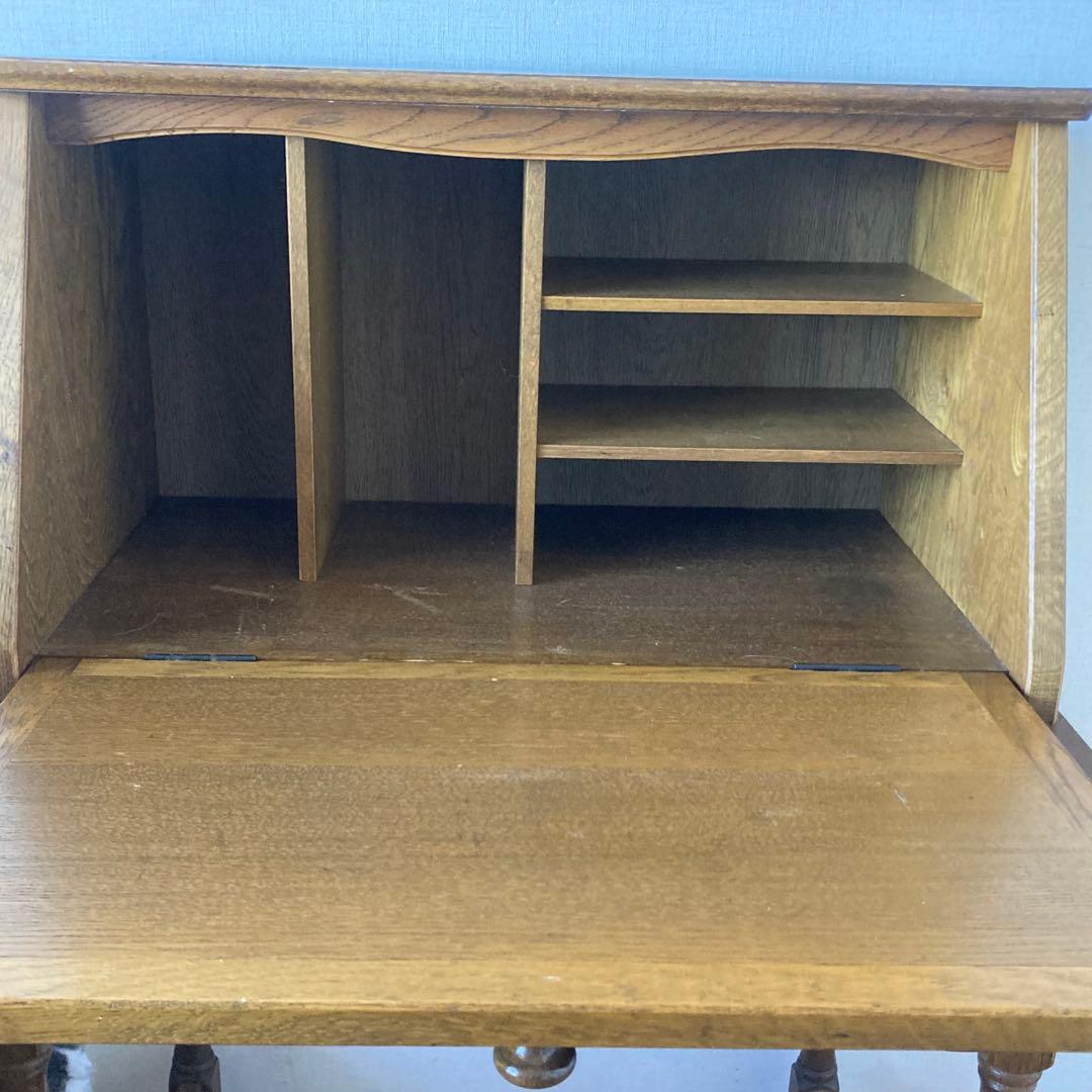 【 ヨーロピアン 天然木 ライティングデスク 】