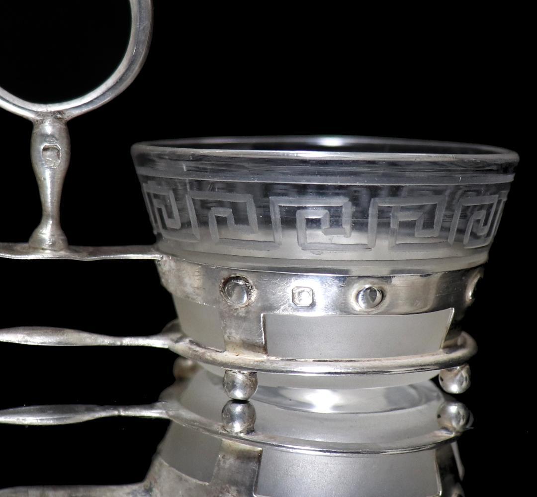 オールド・バカラ 純銀台座調味料入れ 塩入れ スターリングシルバー アンティーク