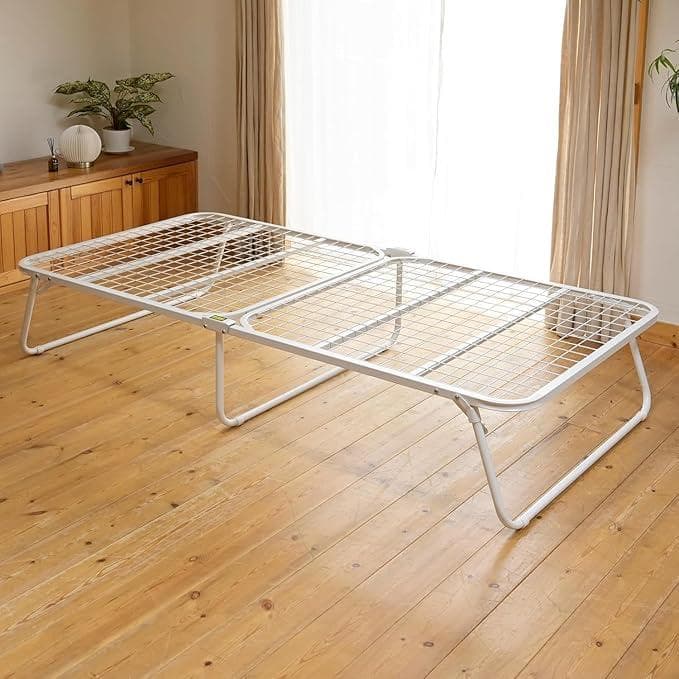 山善 折り畳みベッド フレーム シングル 幅97×奥行195×高さ36cm
