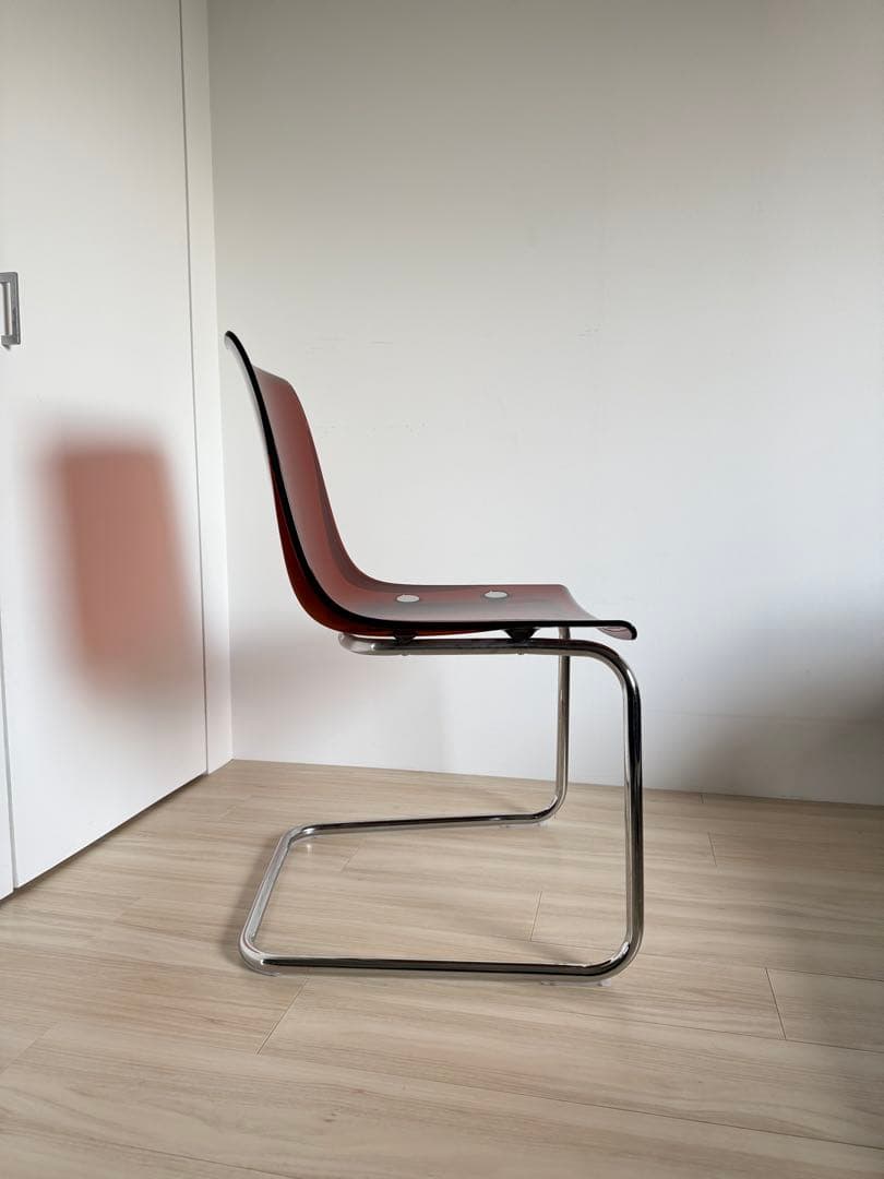 IKEA TOBIAS チェア、ブラウンレッド/クロムメッキ【配送料込】