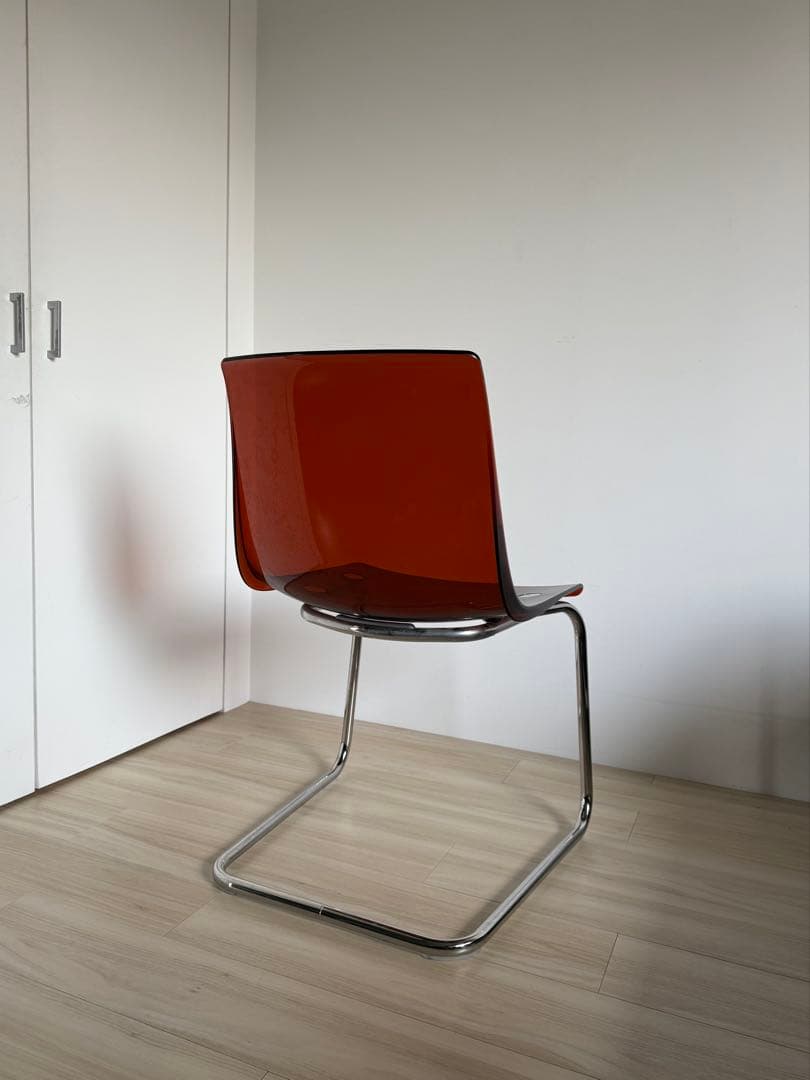 IKEA TOBIAS チェア、ブラウンレッド/クロムメッキ【配送料込】