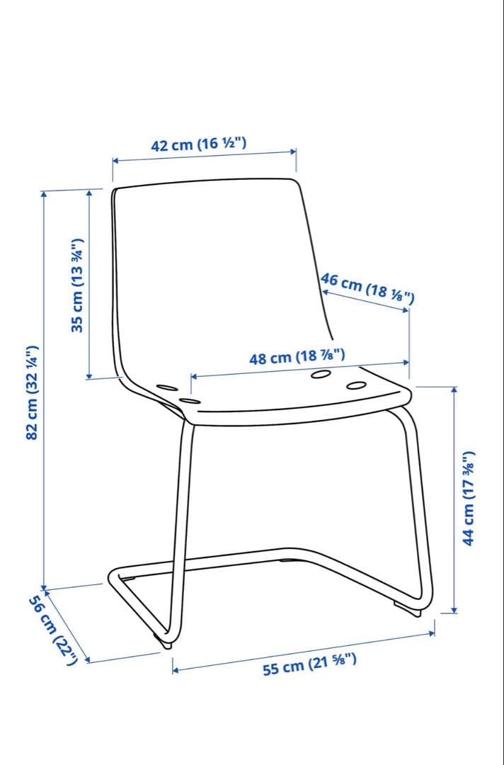 IKEA TOBIAS チェア、ブラウンレッド/クロムメッキ【配送料込】