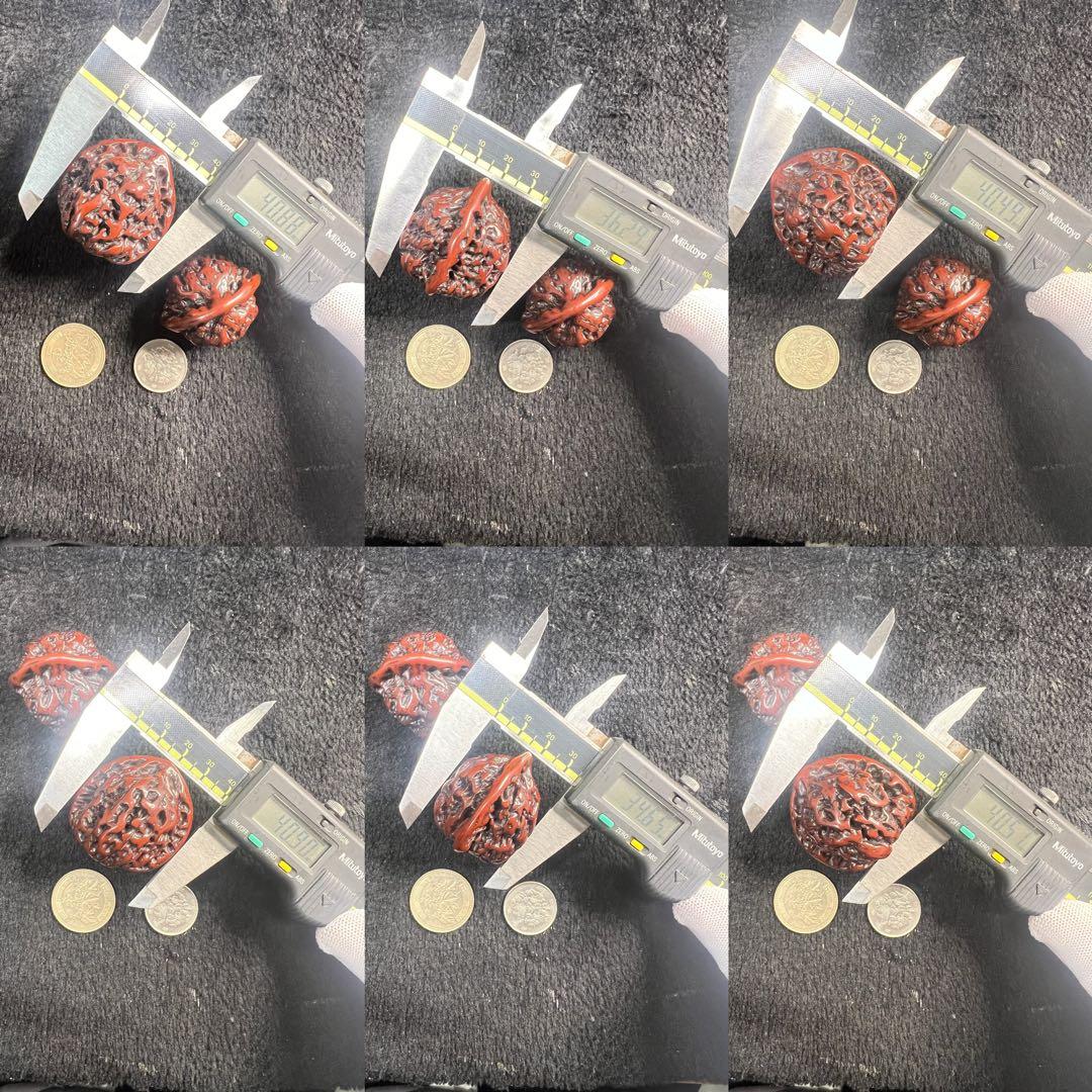 遊ぶ胡桃、「官帽」文玩核桃、クルミ核桃セットJST26101