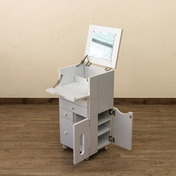 【新品・送料無料】コスメワゴン　縦型　DBR/WH