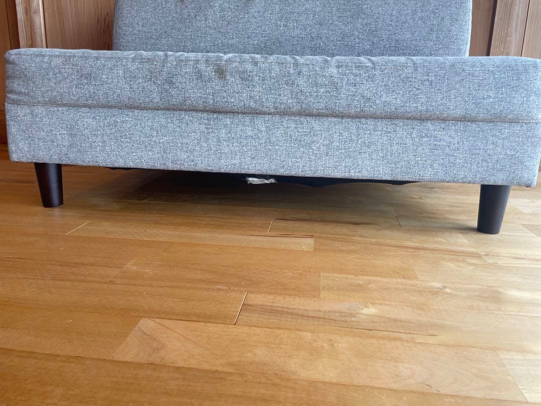 【お買得】グレー ファブリック 2人掛けソファ2way 足取り外し可能 高さ調整