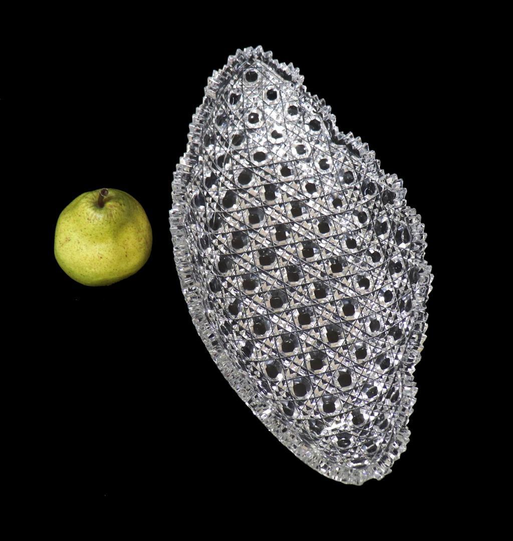 オールド・バカラ 稀少 特大船型大皿 35cm センターピース ディアマン