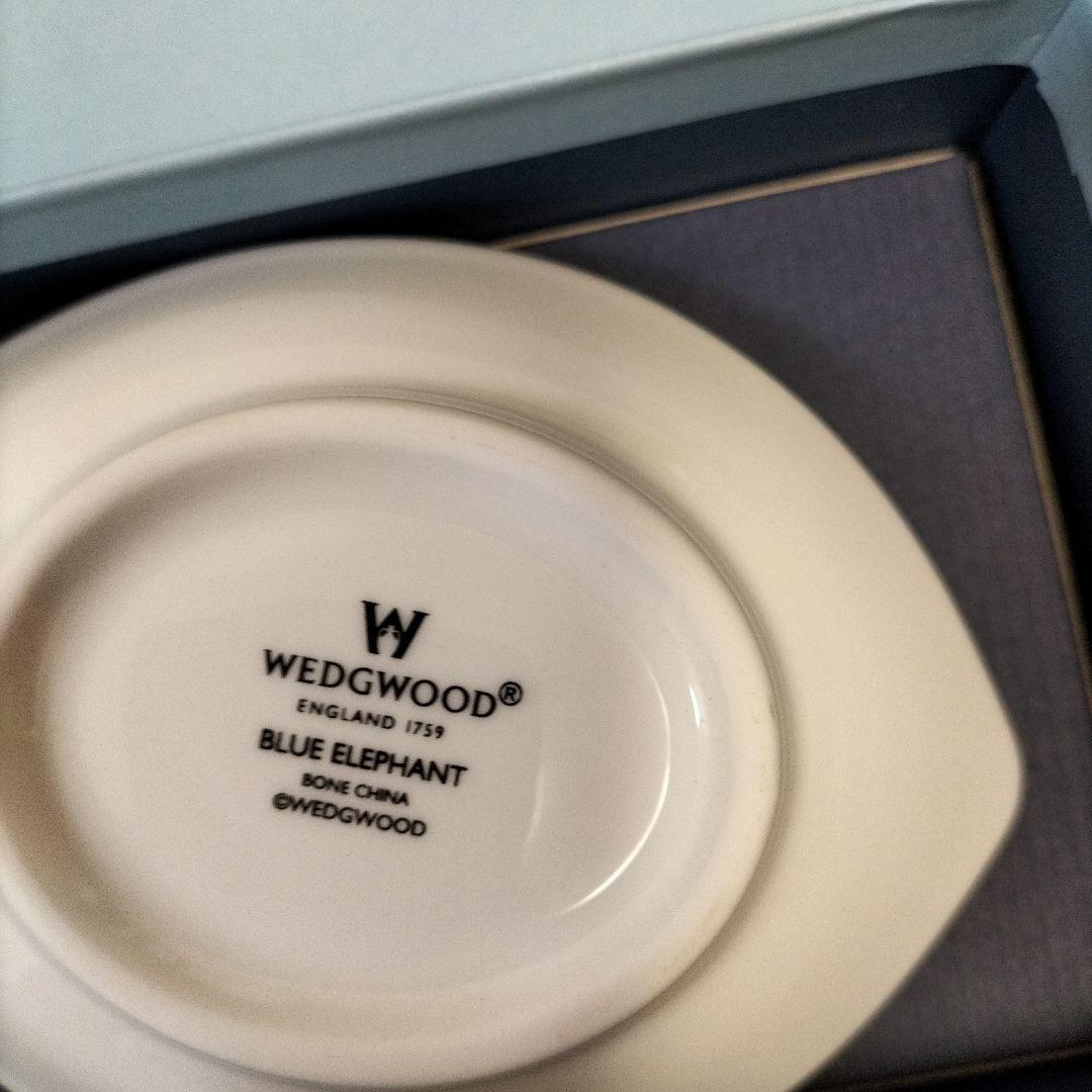 【未使用】ウェッジウッド　ブルーエレファト　リーフプレート