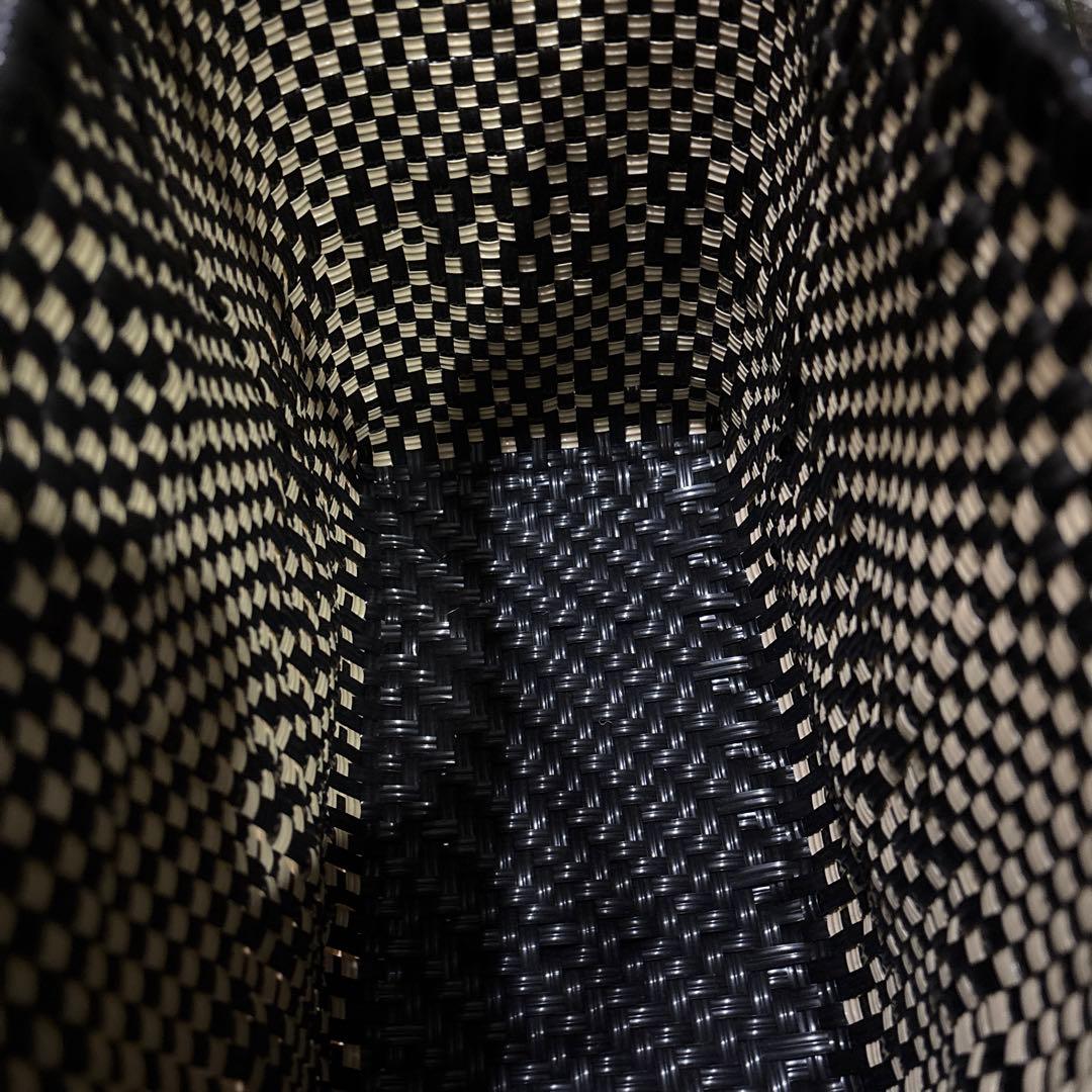 メルカド♡ブラック＆ベージュ♡新品♡ハンドメイド♡ショルダートート♡かごバッグ