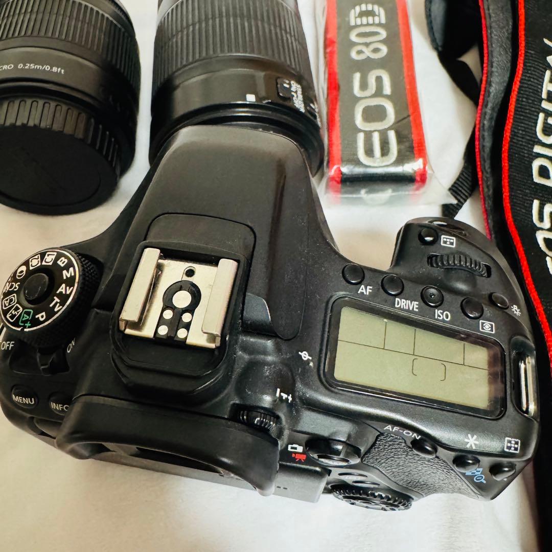キヤノン EOS 80D ダブルズームキット＋単焦点レンズ＋レインカバー付き