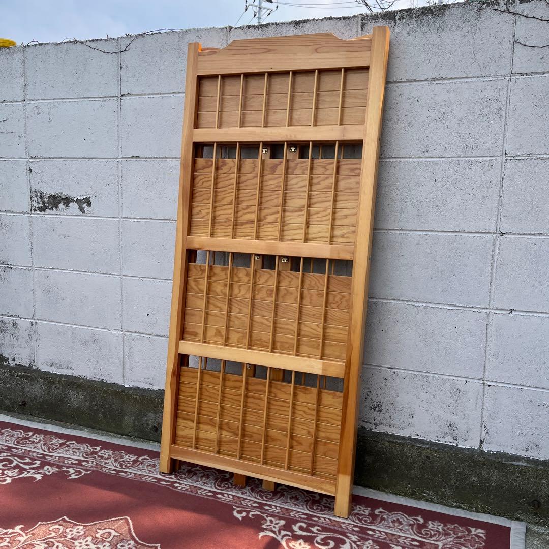 古家具ビンテージ品◾️木製無垢材 折り畳み式 4段 本棚 シェルフ 飾り棚