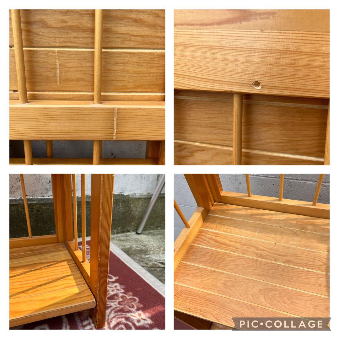 古家具ビンテージ品◾️木製無垢材 折り畳み式 4段 本棚 シェルフ 飾り棚