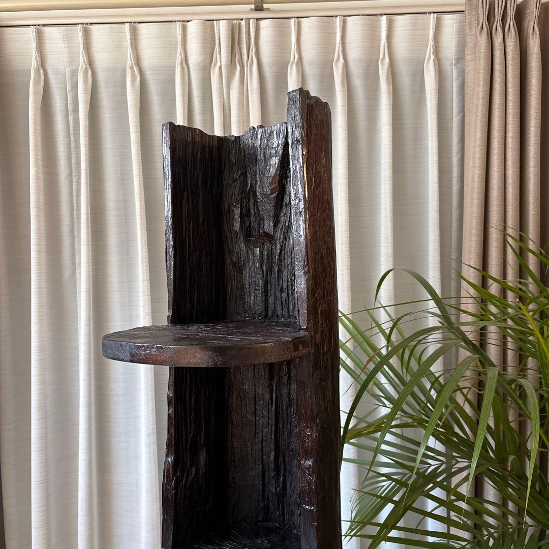 アジアン家具　KAJA 木製ラック 4段 ダークブラウン