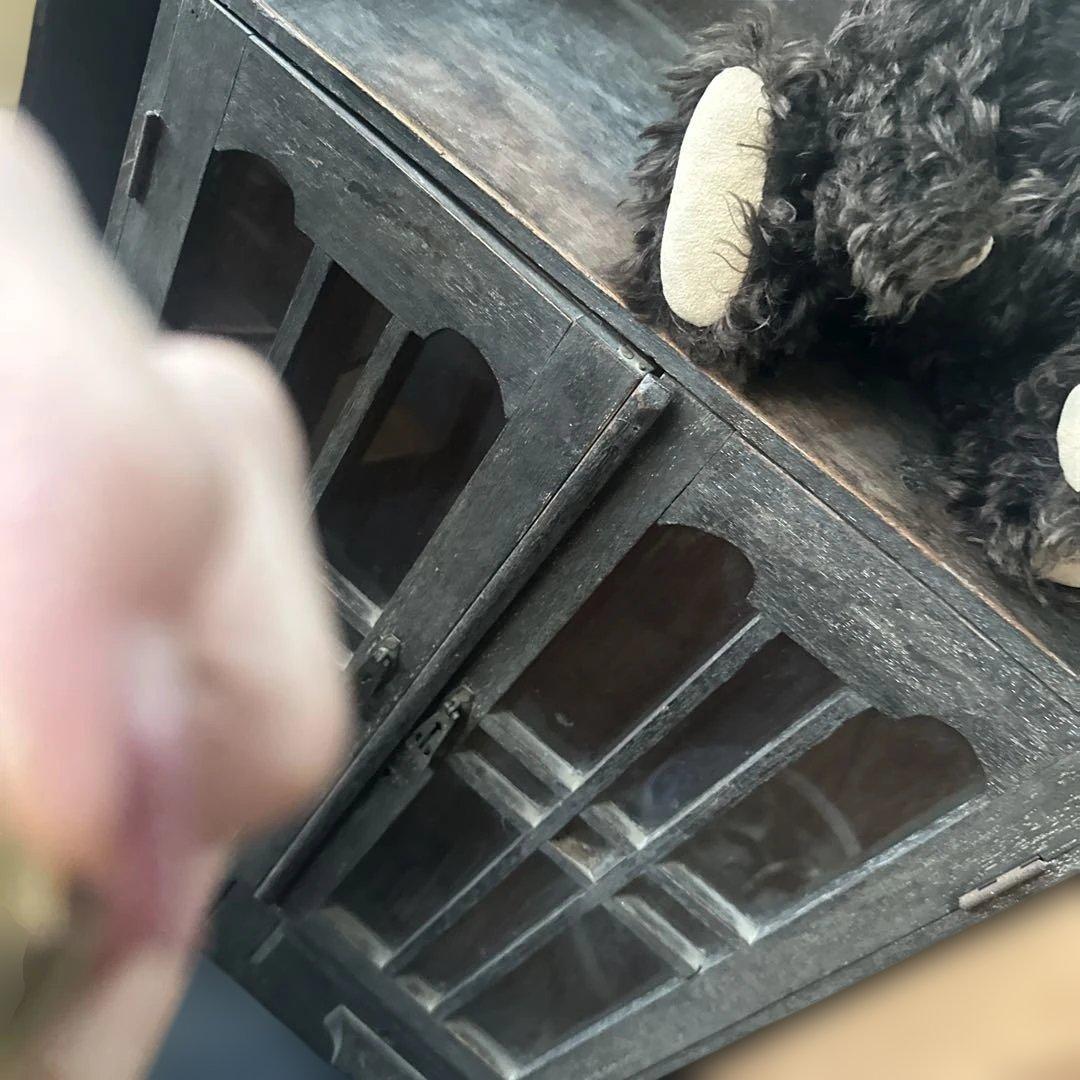 ヴィンテージテディベア　ダークブラウンクマぬいぐるみ