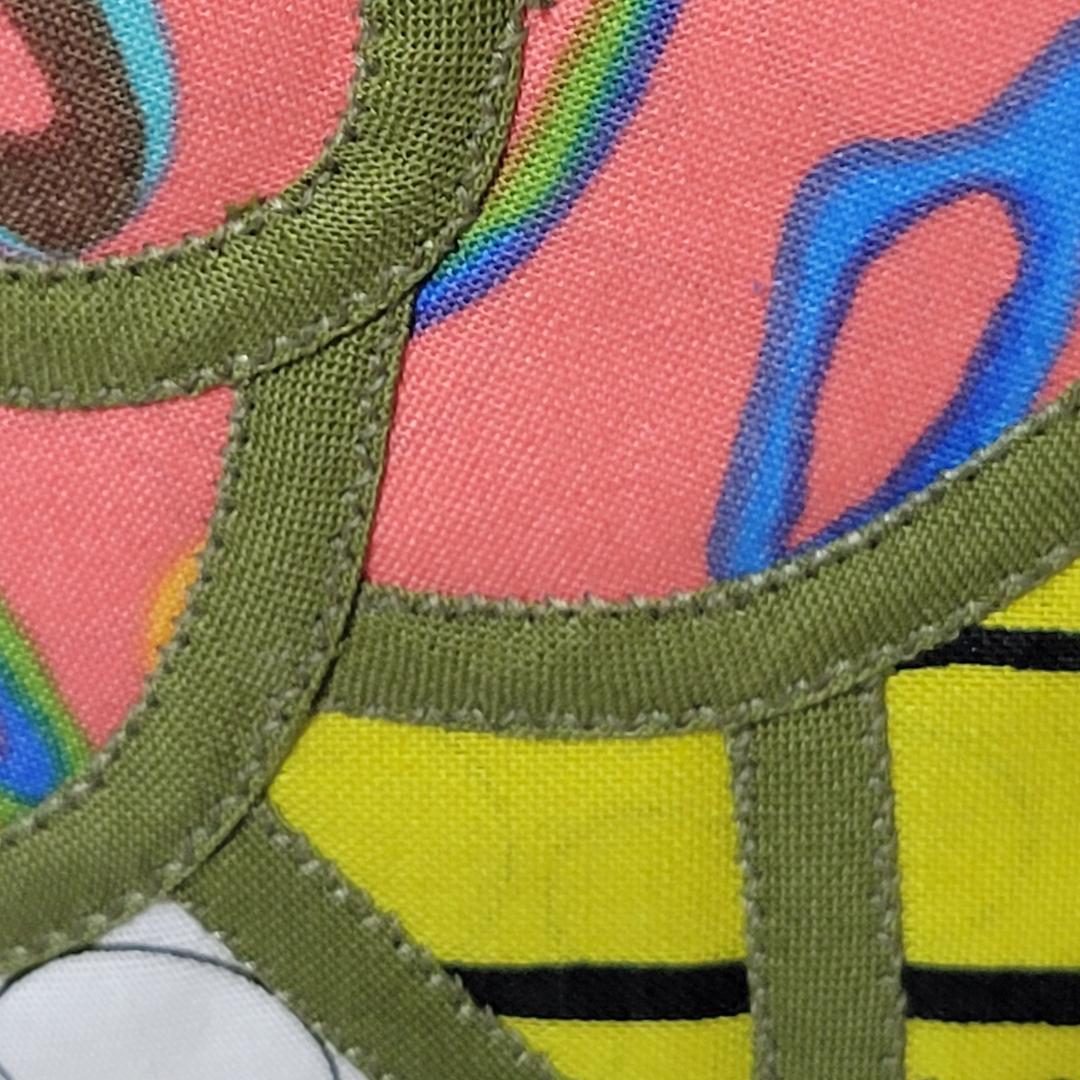 ステンドグラス　パッチワークバック　バラのバック