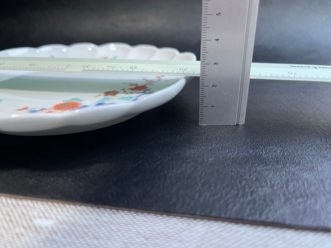 深川製磁　色絵花鳥紋　菊中割　おもてなしセット　合計5点　大皿　取皿　豆皿