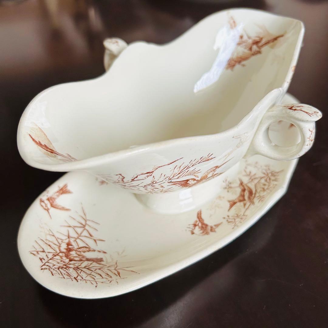 yuco様用　フランス　アンティーク　ソーシエール　リュネヴィル　マロン色