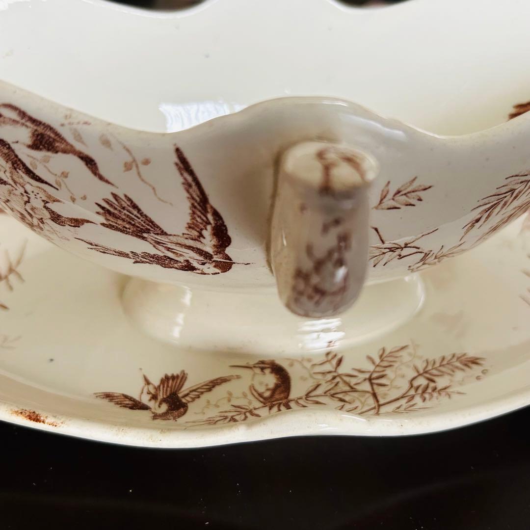 yuco様用　フランス　アンティーク　ソーシエール　リュネヴィル　マロン色