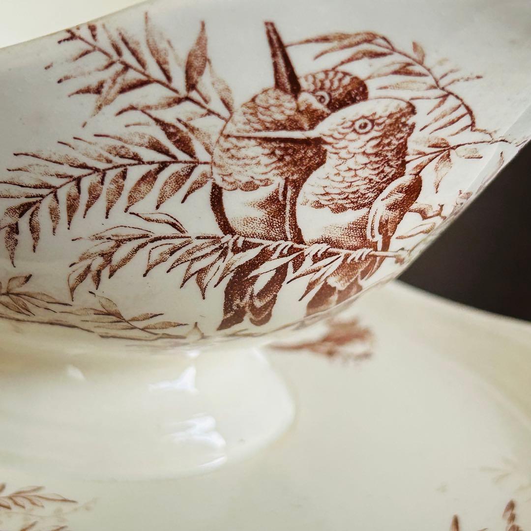 yuco様用　フランス　アンティーク　ソーシエール　リュネヴィル　マロン色