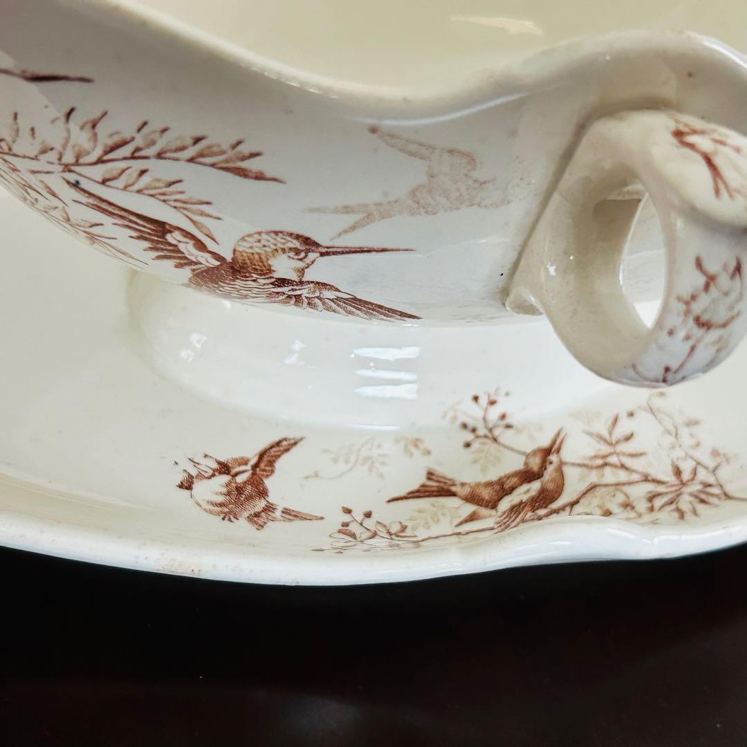 yuco様用　フランス　アンティーク　ソーシエール　リュネヴィル　マロン色